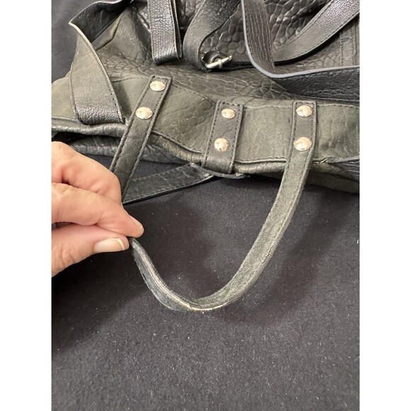 Maxon Collection Black Pebbled Leather Backpack Purse Handmade in Italy main image 7